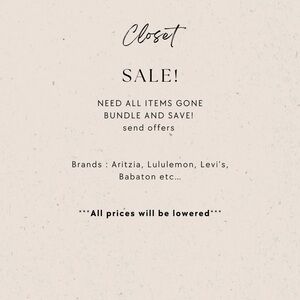 Sale - Aritzia, Lululemon, Denim Forum, Babaton etc.
